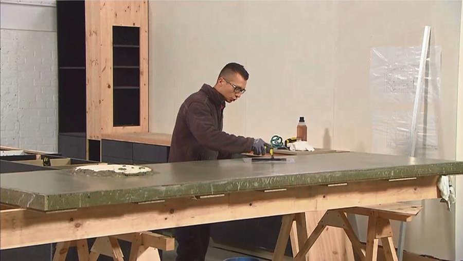 Comment fabriquer un plan de travail de cuisine en béton?