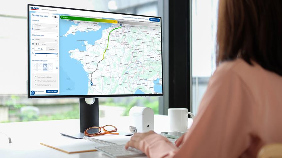 DAF lanceert interactieve routesimulator voor elektrische trucks