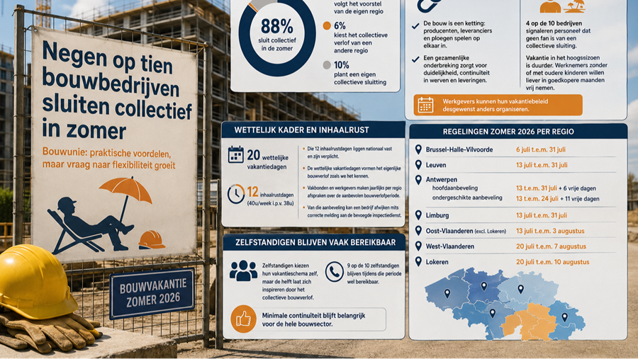 Congés du secteur du bâtiment 2026 : 9 entreprises de construction sur 10 ferment collectivement leurs portes